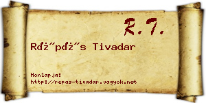 Répás Tivadar névjegykártya