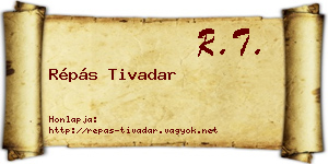 Répás Tivadar névjegykártya